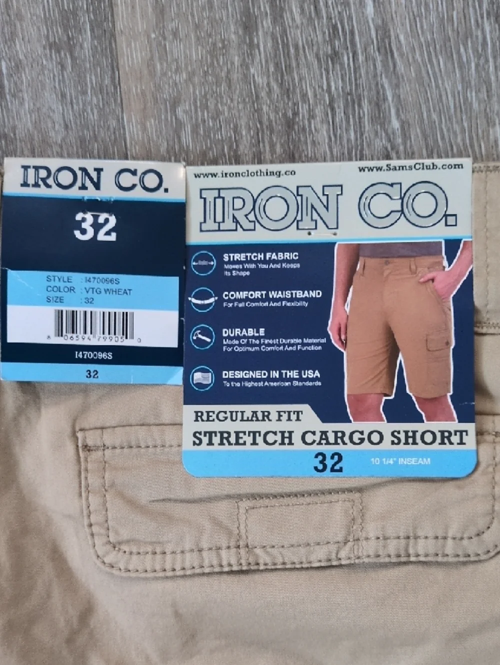 Men's Iron Co. Casual Cargo Shorts in Khaki - Lightweight Everyday Wear - Picture 3 of 7